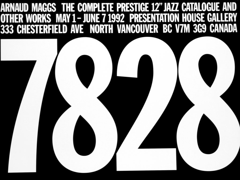 Poster for the exhibition " The Complete Prestigue 12" Jazz Catalogue and Other Works"