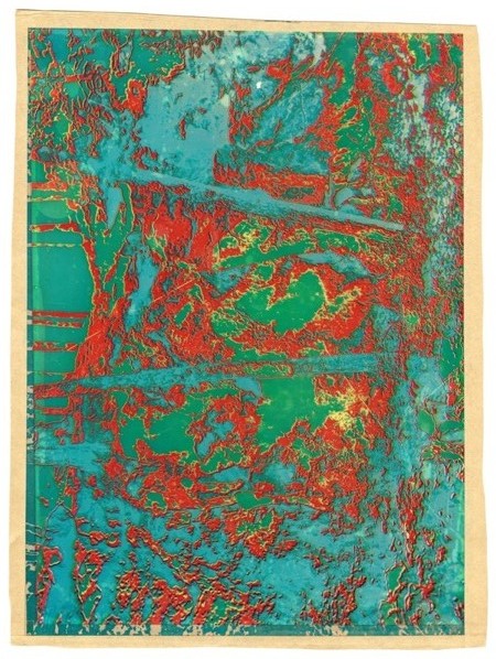 Jaroslav Rössler, Composition with colour gels, c1970, Plastic base, 42 x 52.5cm, courtesy The Archive of Modern Conflict