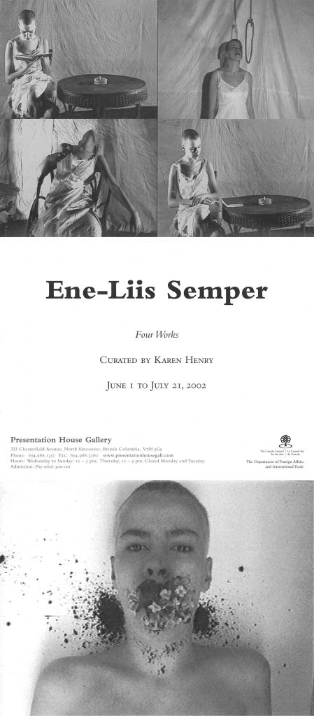 Ene-Liis Semper, Gallery Invitation - front