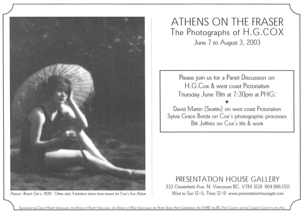 HG Cox Gallery Invitation - front