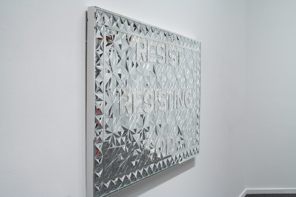 Resist Resisting God, 2009, mirror mosaic, 150 x 100 cm, courtesy collection of Maria Baibakova, New York