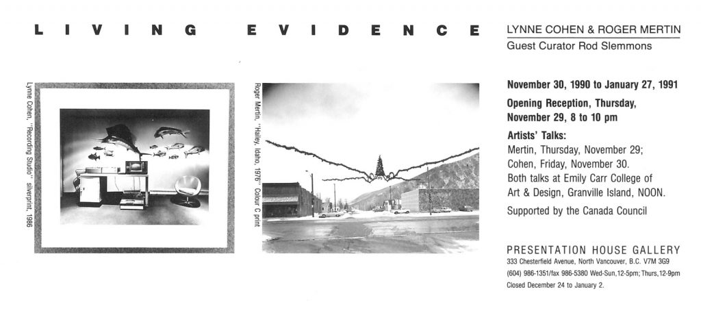 living evidence, Gallery Invitation