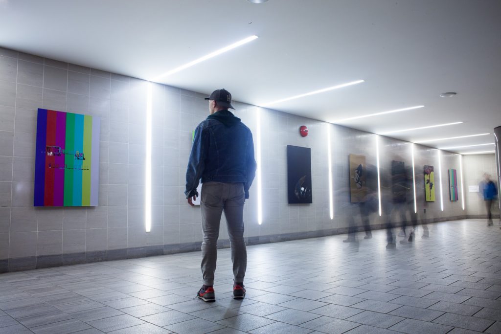 Capture photography festival Canada line photographic installation.