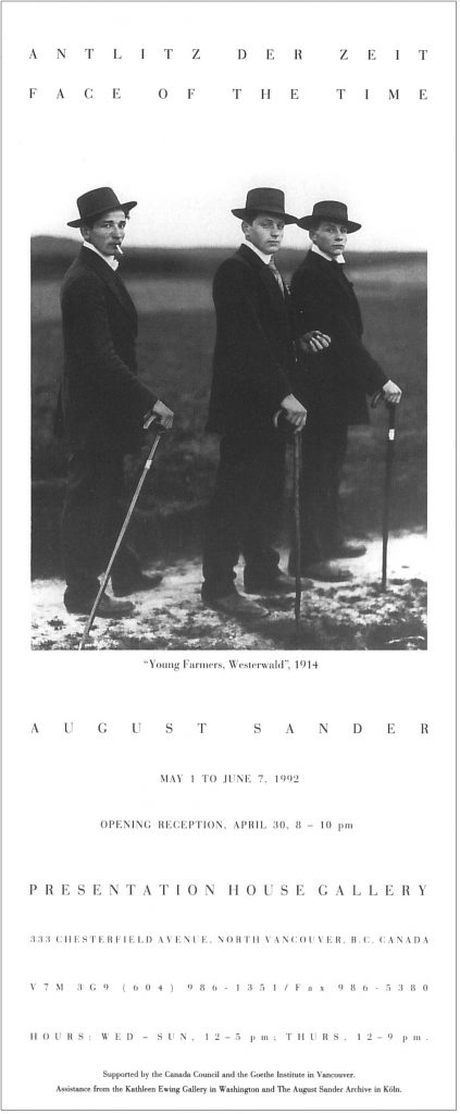 August Sander, Gallery Invitation