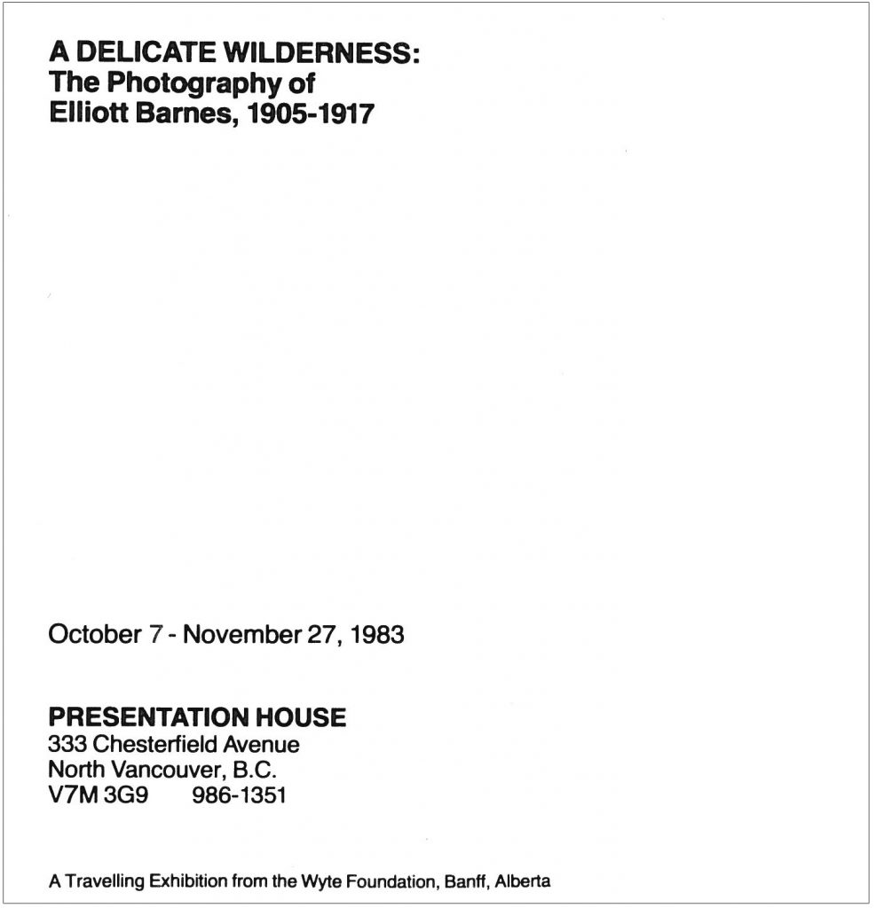 Delicate Wilderness, Barnes, Gallery Invitation - back