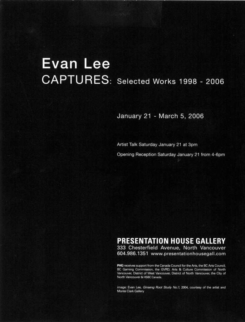 Captures, Lee, Gallery Invitation - back
