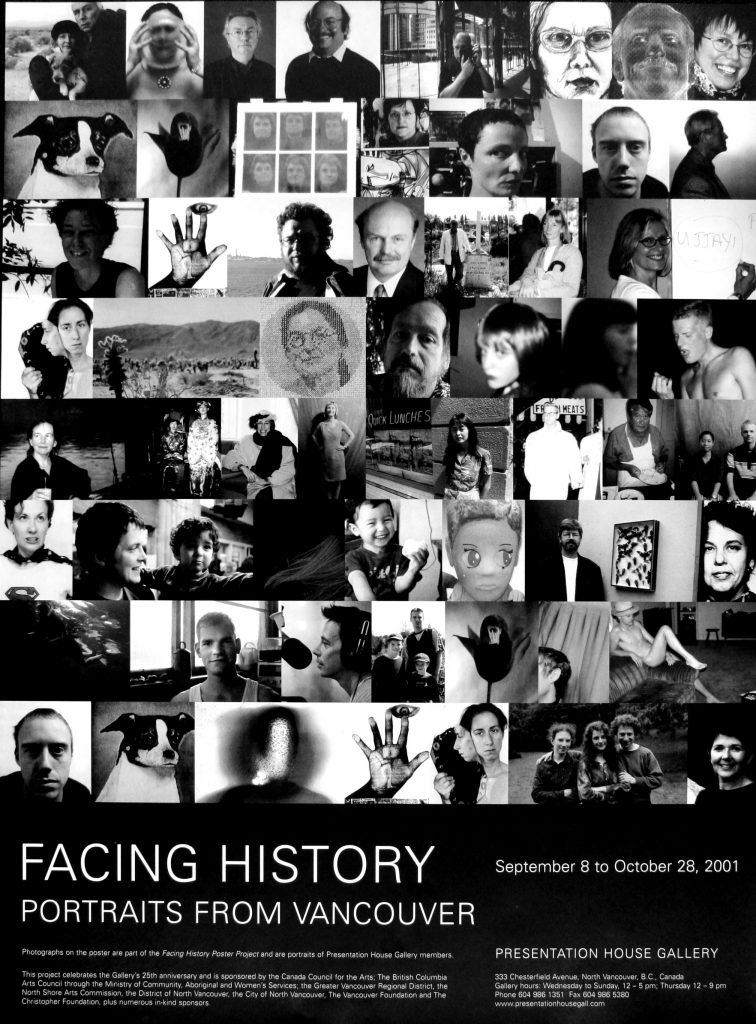 Poster for the exhibition "Facing History: Portraits from Vancouver"