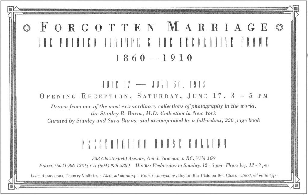 Forgotten Marriage, Gallery Invitation - back