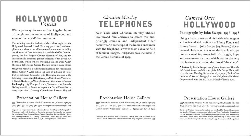 Telephones, Gallery Invitation - back