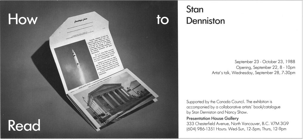 Stan Denniston Gallery Invitation