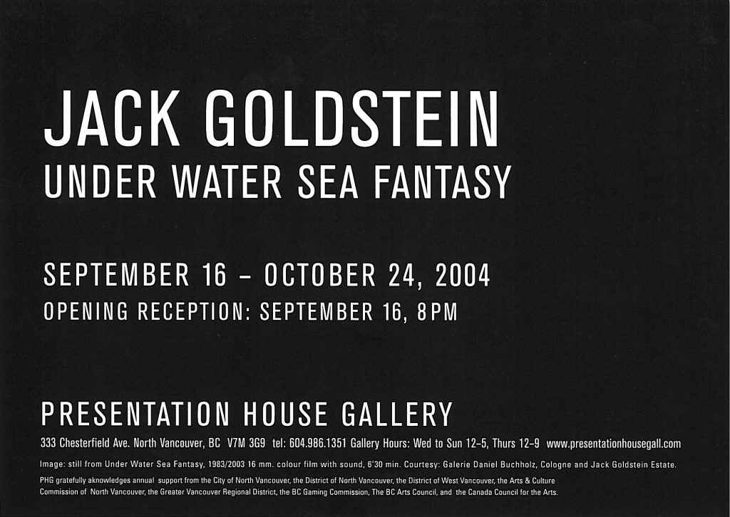 Jack Goldstein, Gallery Invitation - back