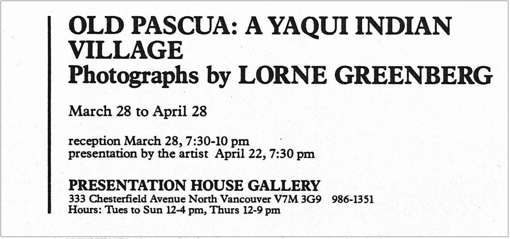 Lorne greenberg, Gallery Invitation