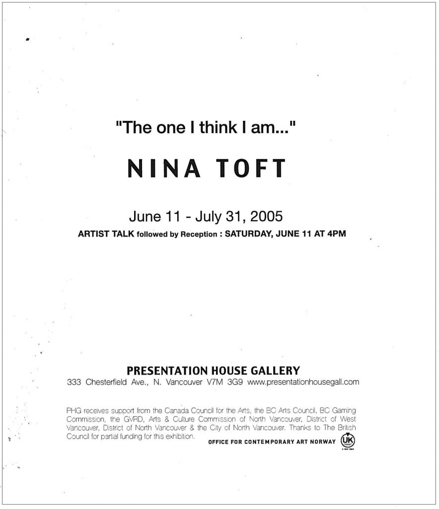 Nina Toft, Gallery Invitation - back
