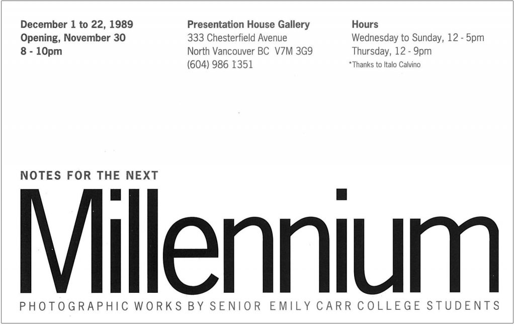 next millennium, Gallery Invitation