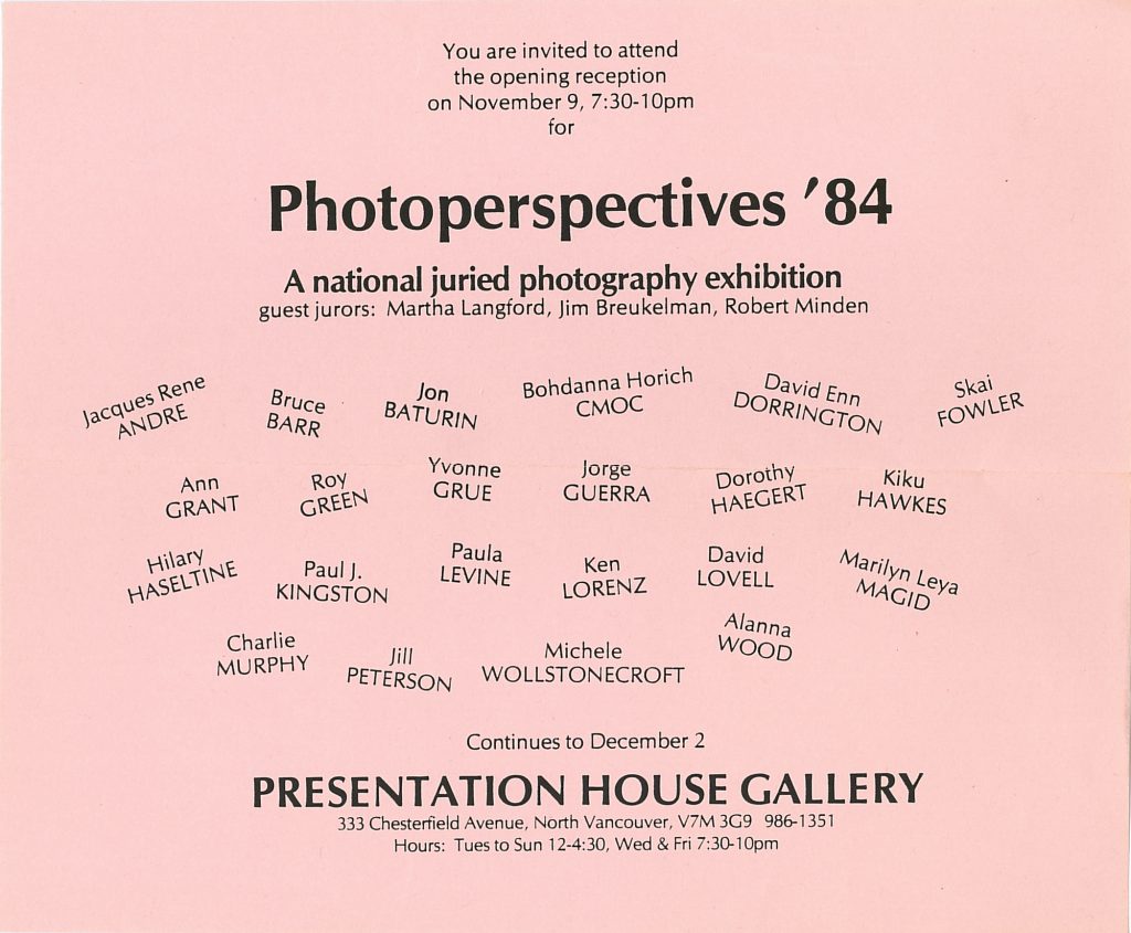 photoperspectives 84, Gallery Invitation