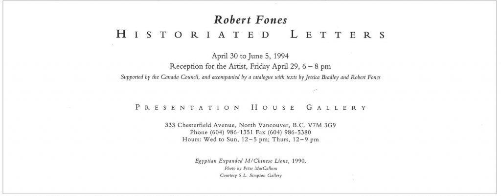 Historiated Letters, Gallery Invitation - back