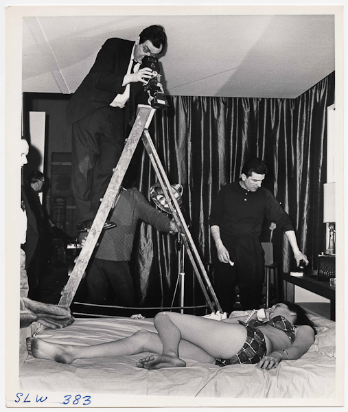 Weegee, [Stanley Kubrick directing Tracy Reed as Miss Scott on the set of Dr. Strangelove or: How I Learned to Stop Worrying and Love the Bomb], 1963, Â© Weegee/International Center of Photographyweegee_7505_1993-4