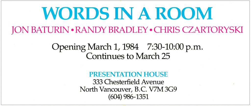 words in a room, Gallery Invitation
